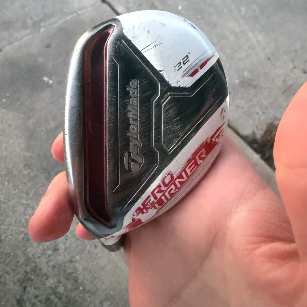 TaylorMade Left Handed 4H Stiff Flex Aero Burner Club Head - Silver, White, Red
